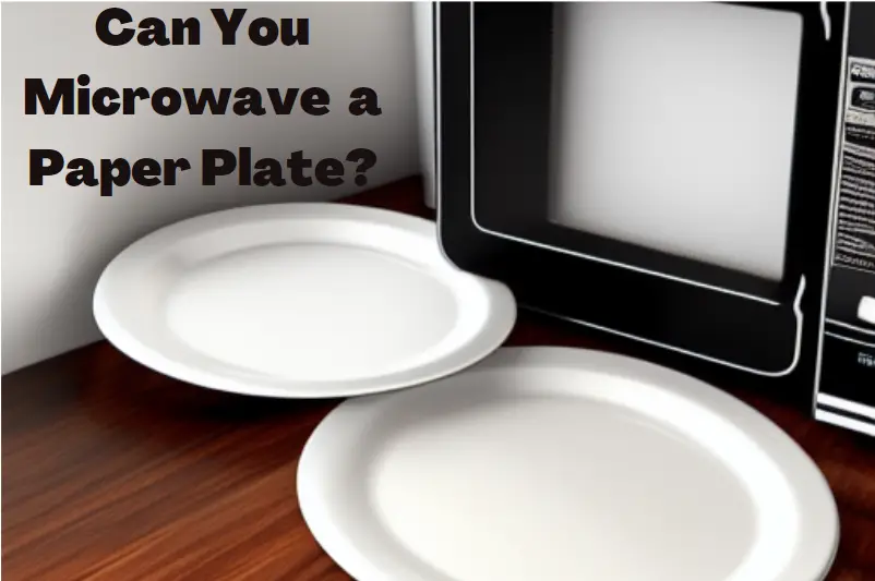 paper plates beside a microwave