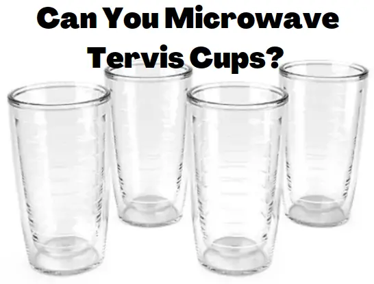 A collection of 4 Tervis tumblers