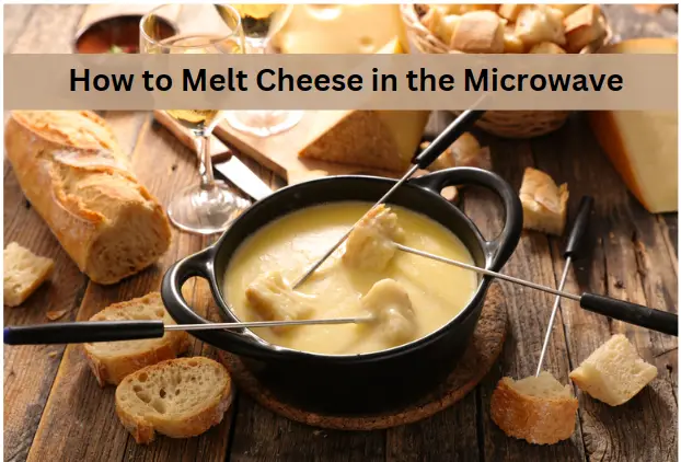 Melted cheese in a small bowl surrounded by bread